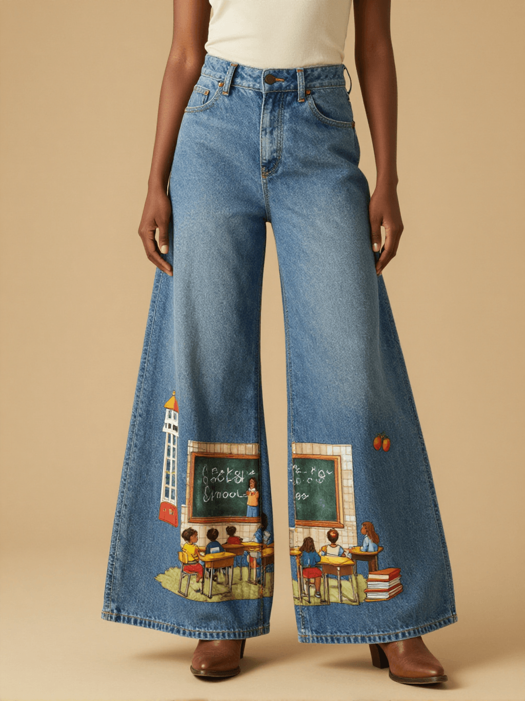 Frontier Schoolhouse RB-BOT05 – Front View – Amara – Blue Denim