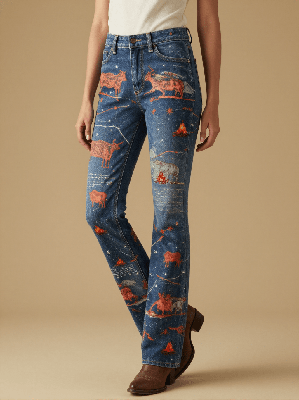 Old Chisholm Trail Bootcut Jeans – Front View – Jessie