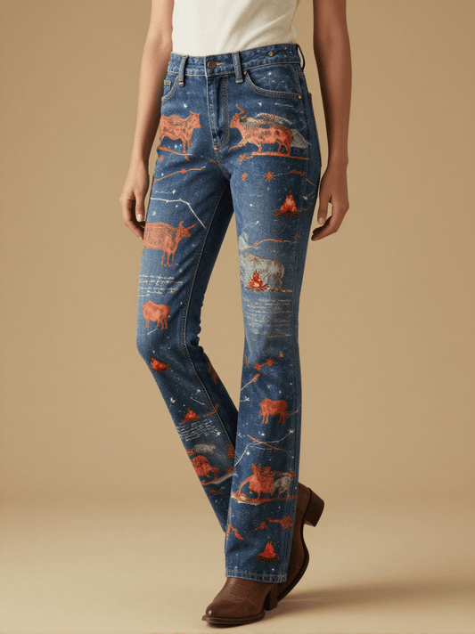 Old Chisholm Trail Bootcut Jeans – Front View – Jessie