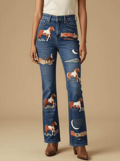 I Ride an Old Paint Bootcut Jeans – Front View – Jessie