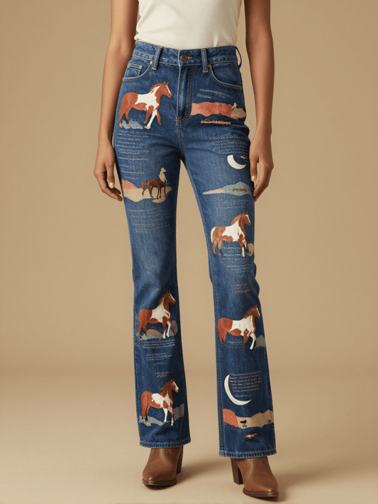 I Ride an Old Paint Bootcut Jeans – Front View – Jessie