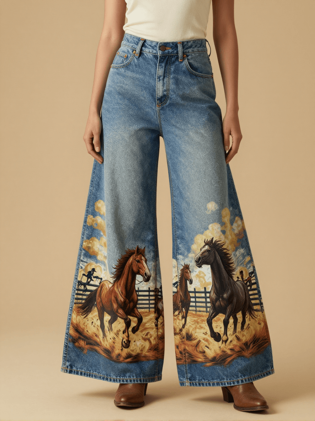 Wild Horse Roundup RB-BOT05 – Front View – Jessie – Blue Denim