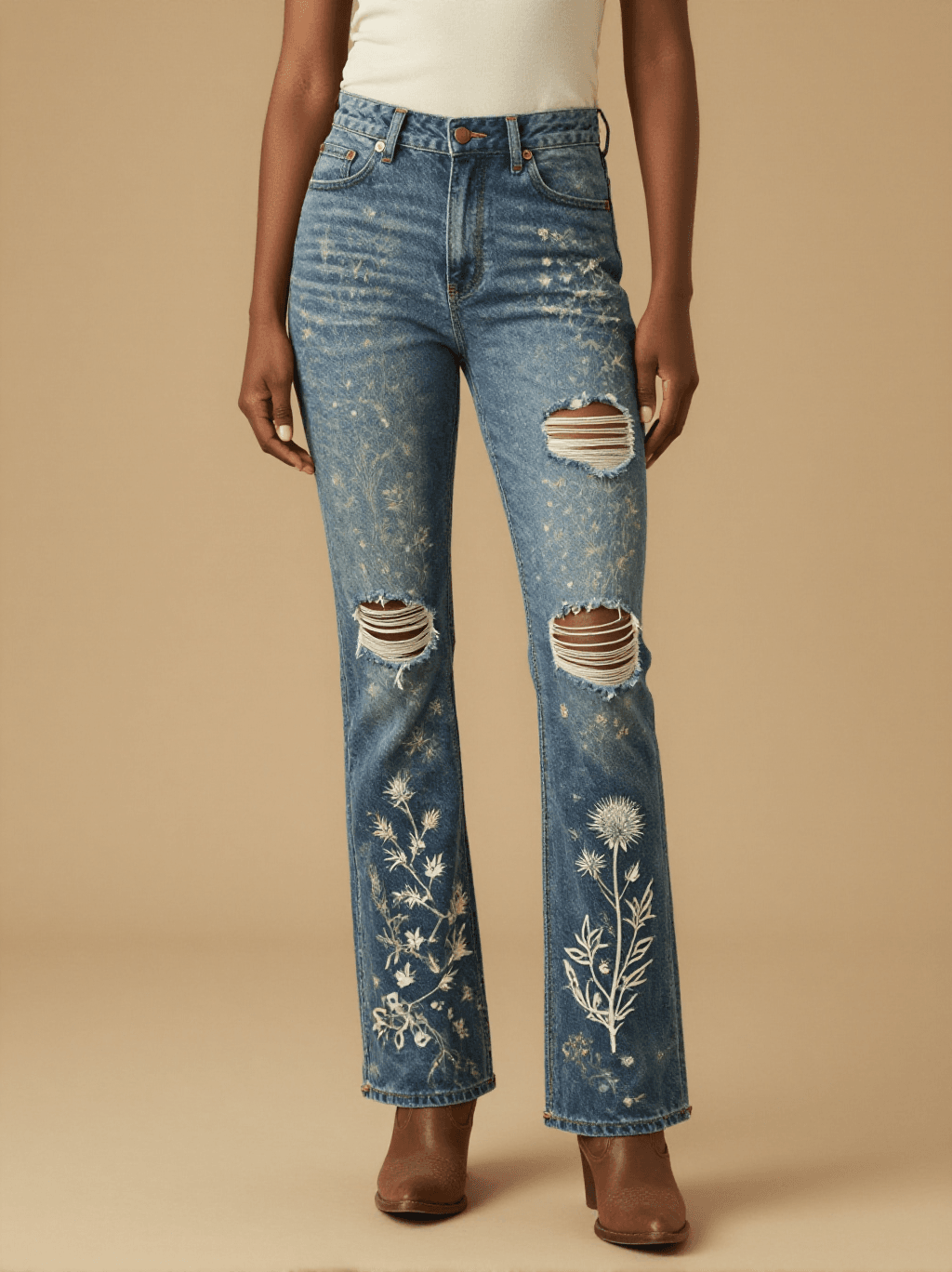Sagebrush & Thistle RB-BOT17 – Front View – Amara – Indigo