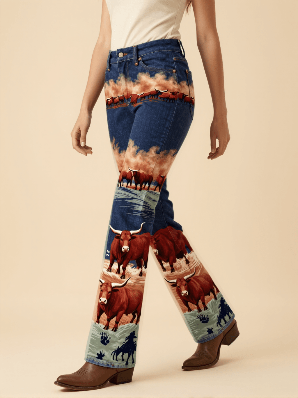 Longhorn Crossing Bootcut Jeans – Front View – Riley