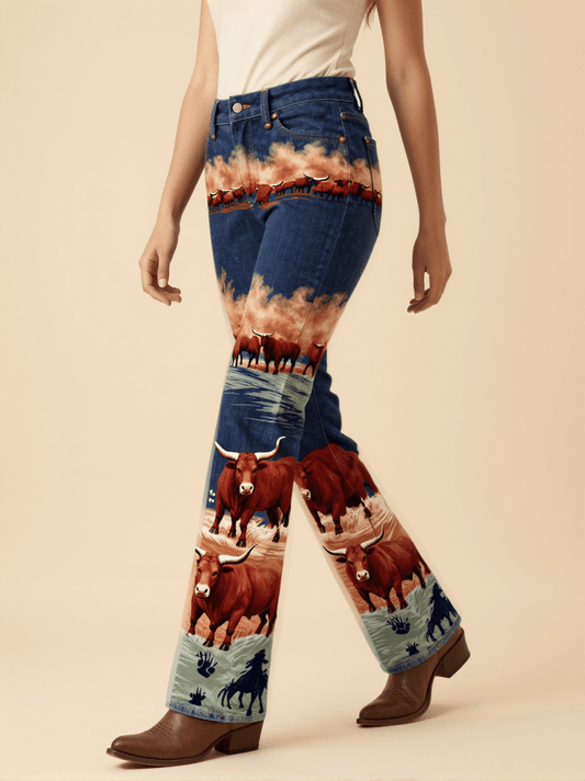 Longhorn Crossing Bootcut Jeans – Front View – Riley