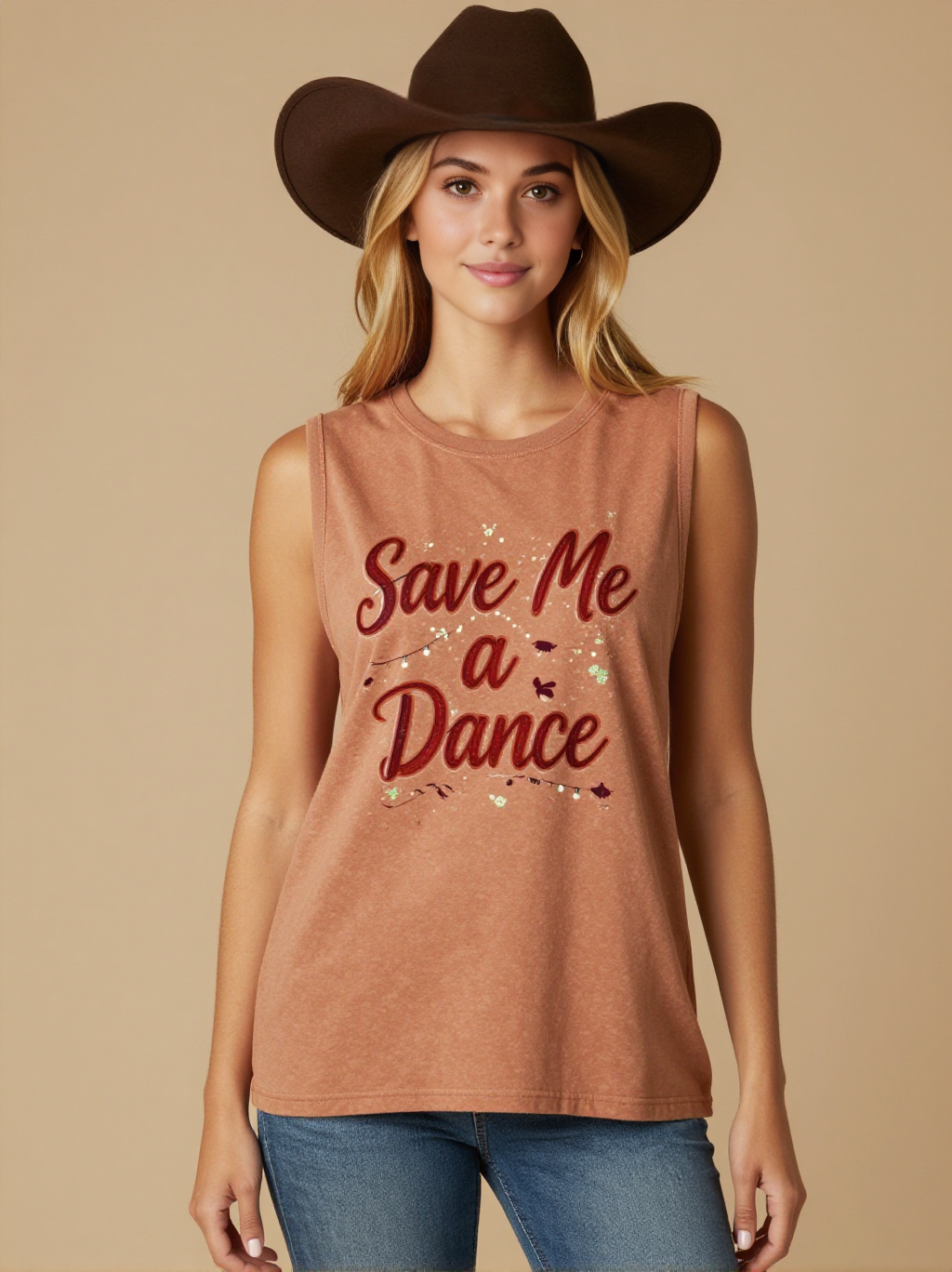 Save Me a Dance RB-TOP13 – Front View – Riley – Washed Brown