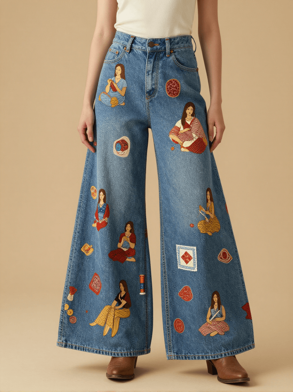 Quilting Bee Circle RB-BOT05 – Front View – Riley – Blue Denim