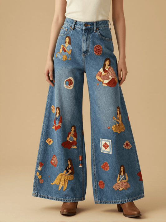 Quilting Bee Circle RB-BOT05 – Front View – Riley – Blue Denim