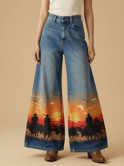 Sunset Cattle Drive RB-BOT05 – Front View – Riley – Blue Denim