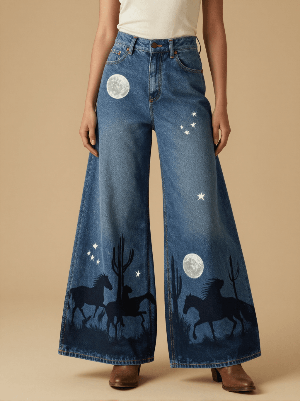 Mustang Moonrise RB-BOT05 – Front View – Jessie – Blue Denim