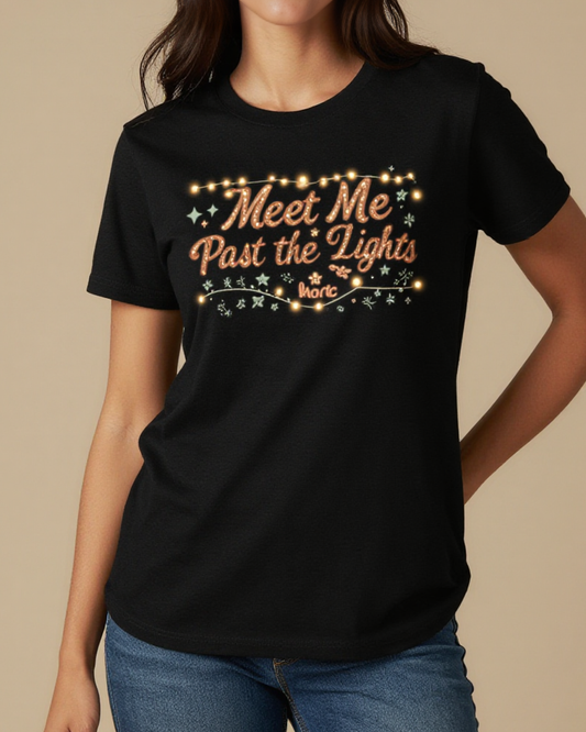 Meet Me Past the Lights Washed Tee – Front View – Jessie – black