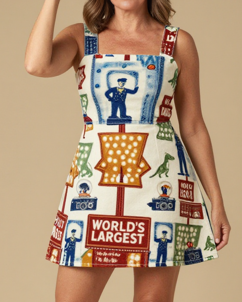 Roadside Attraction Structured Mini Dress – Front View – Mara