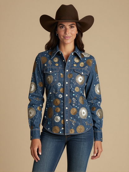 Concho Scatter RB-TOP12 – Front View – Jessie – Antique Silver / Warm Sand
