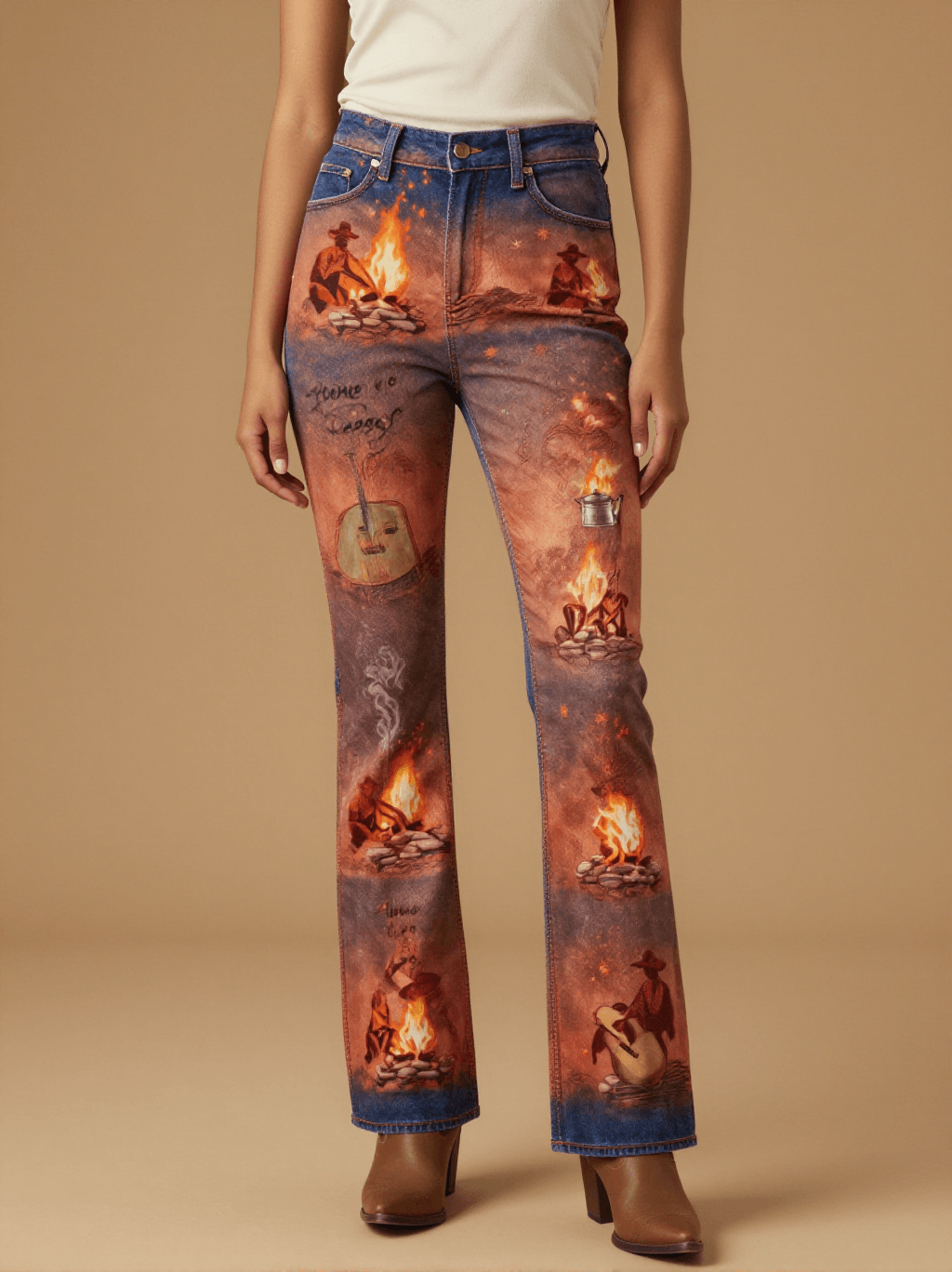 Campfire Circle Bootcut Jeans – Front View – Mara
