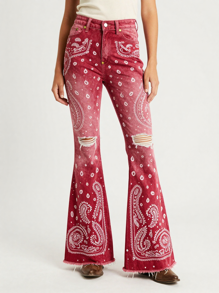 Classic Red Bandana RB-BOT21 – Front View – Jessie – Red / White
