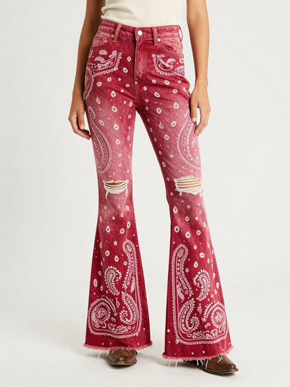 Classic Red Bandana RB-BOT21 – Front View – Jessie – Red / White