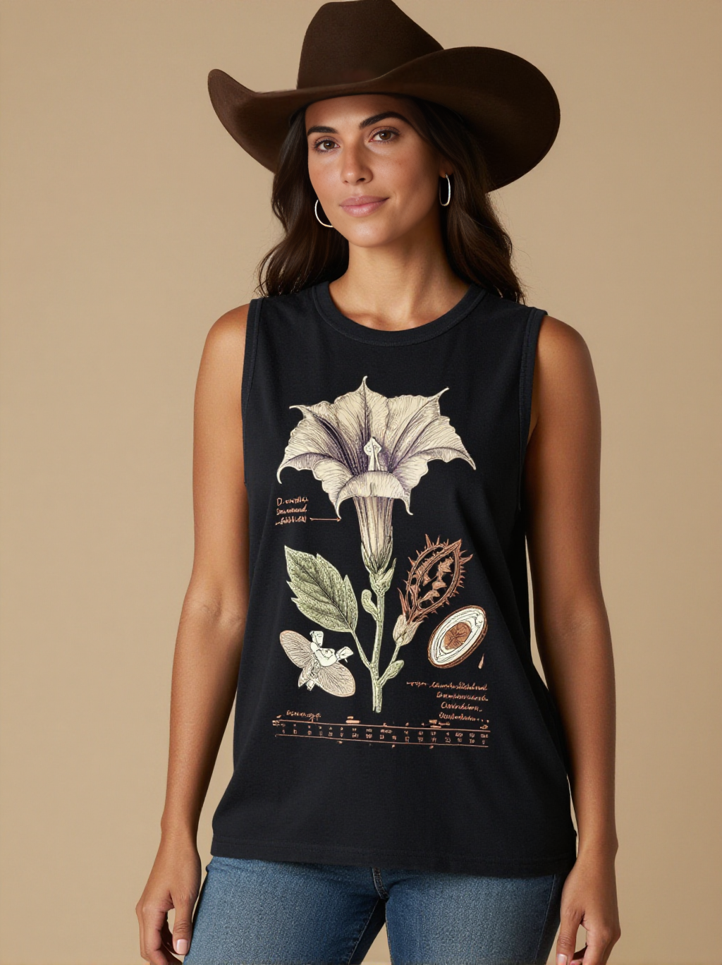 Sacred Datura Specimen RB-TOP13 – Front View – Jessie – Washed Black