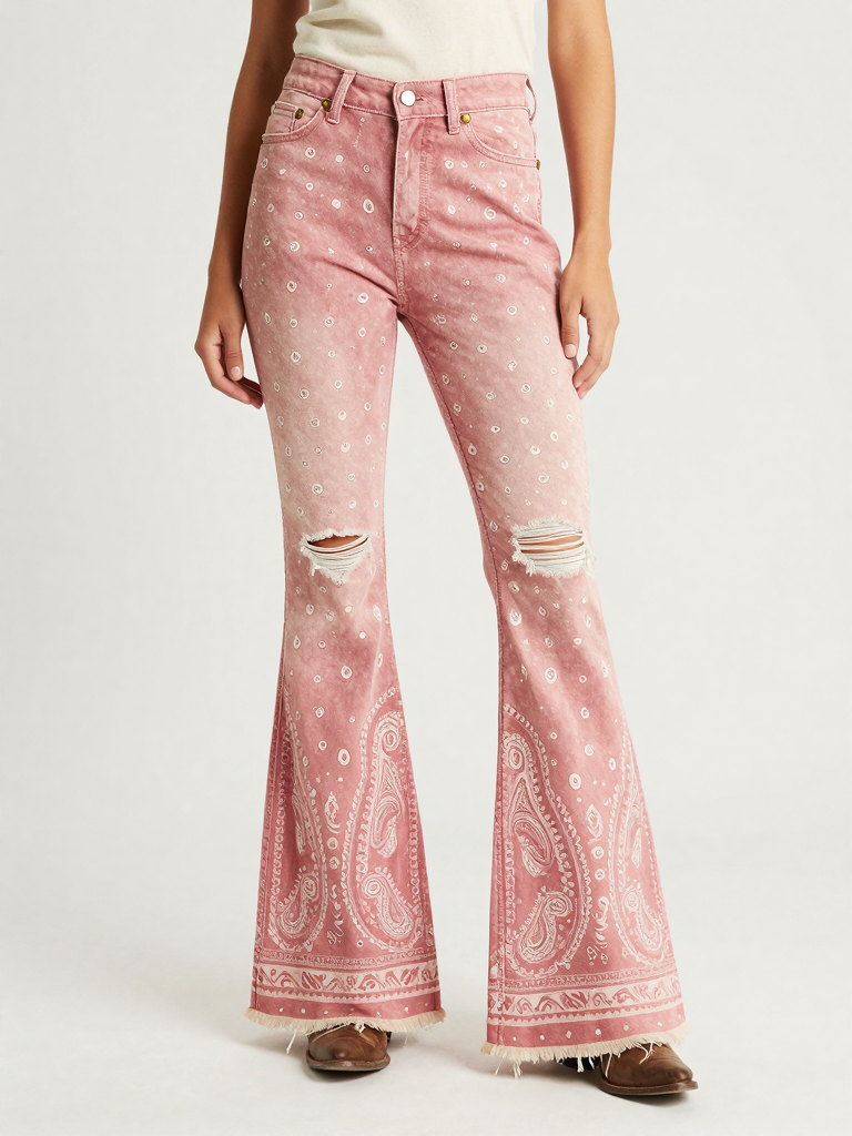 Dusty Pink Bandana RB-BOT21 – Front View – Jessie – Pink / White