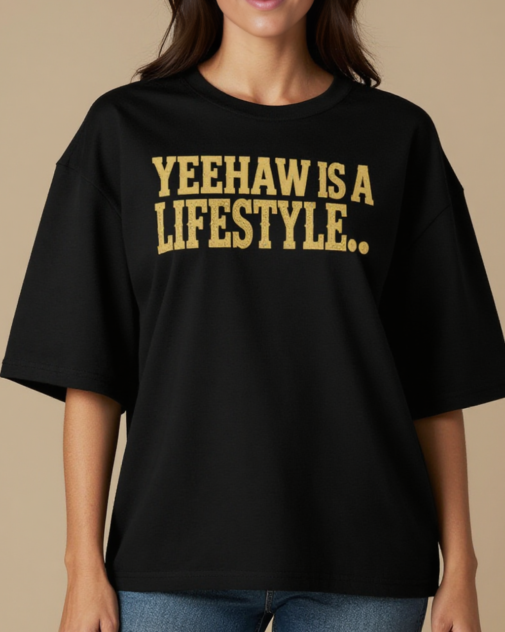 Yeehaw Is A Lifestyle RB-TOP14 – Front View – Jessie – Black