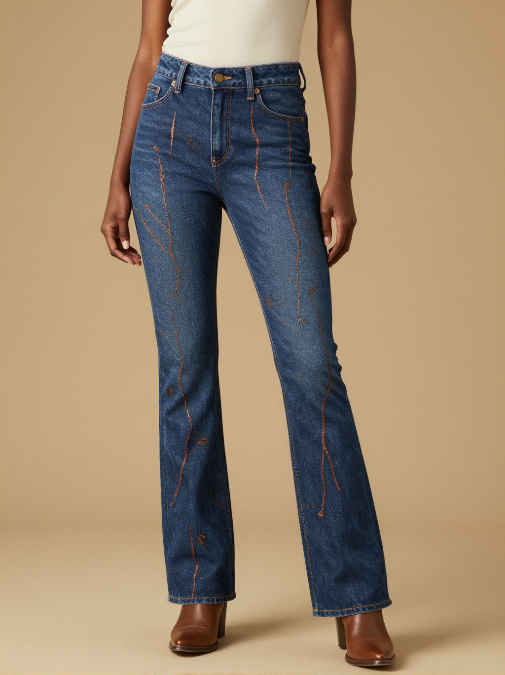 Iron Vein Bootcut Jeans – Front View – Riley