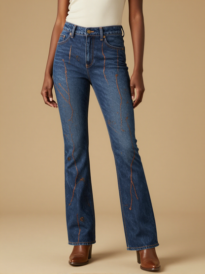 Iron Vein Bootcut Jeans – Front View – Riley