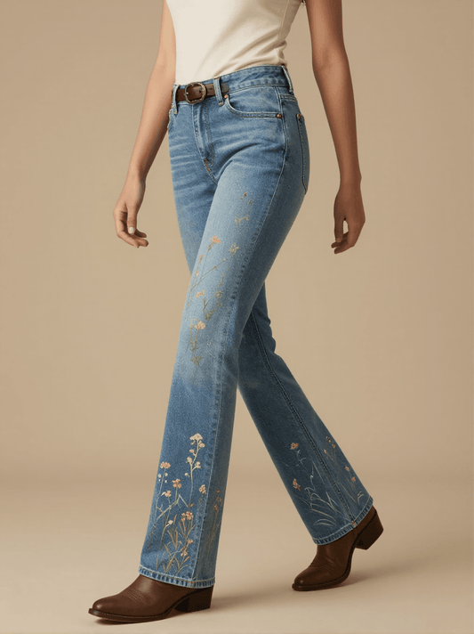 Homestead Bloom Bootcut Jeans – Front View – Jessie