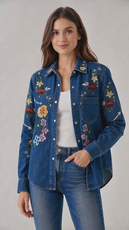 Wildflower Range Long Sleeve Denim Shirt